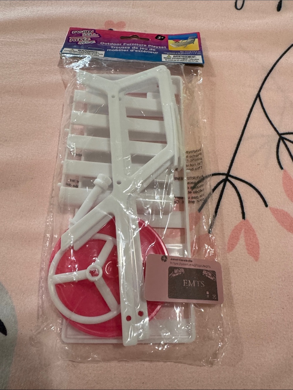 Outdoor Furniture Playset Building Set - White & Pink